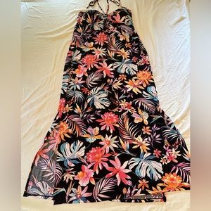 Floral halter top maxi dress